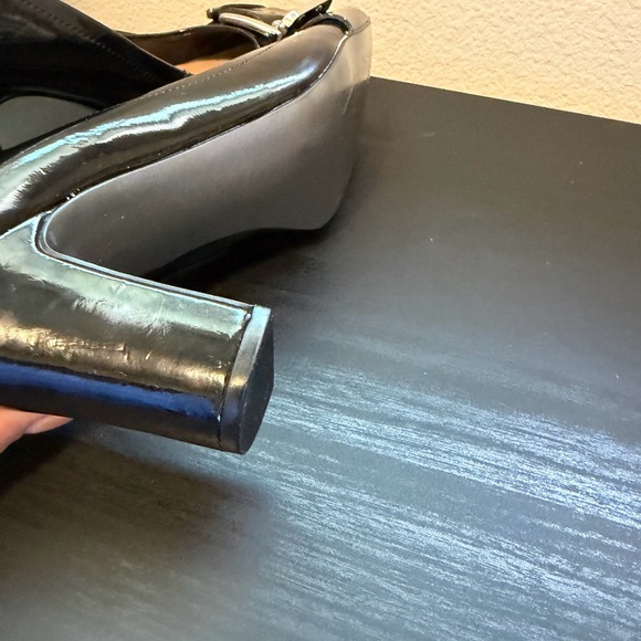 Tahari Black Heels with Silver Buckle - Picture 3 of 5